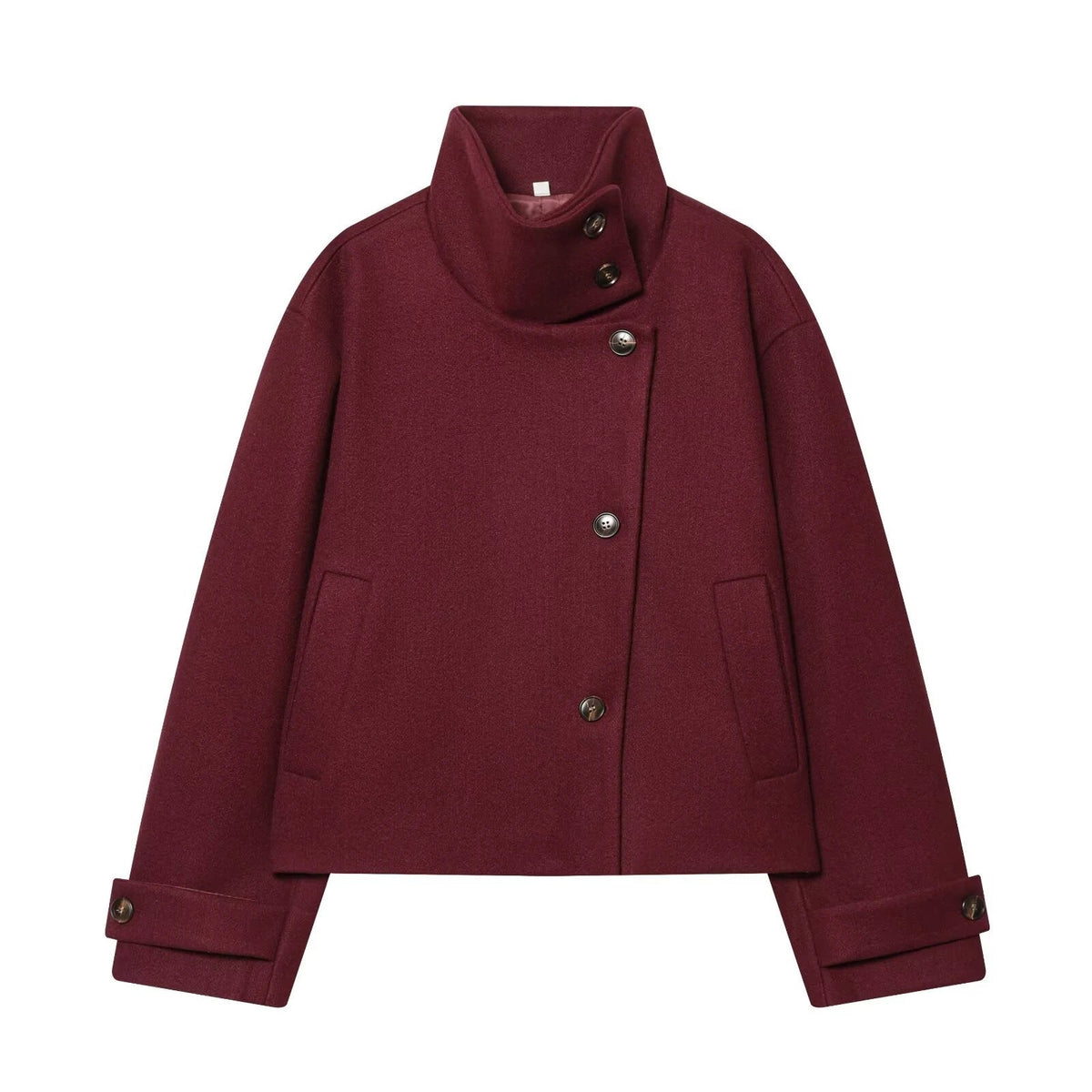Ffion | Women's Cropped Jacket with Fold-Over Collar