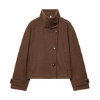 Ffion | Women's Cropped Jacket with Fold-Over Collar