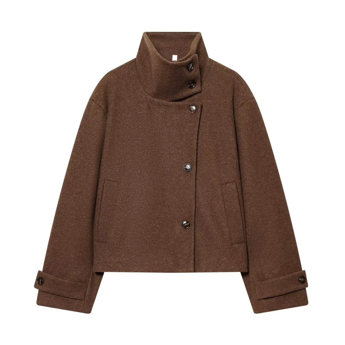 Ffion | Women's Cropped Jacket with Fold-Over Collar