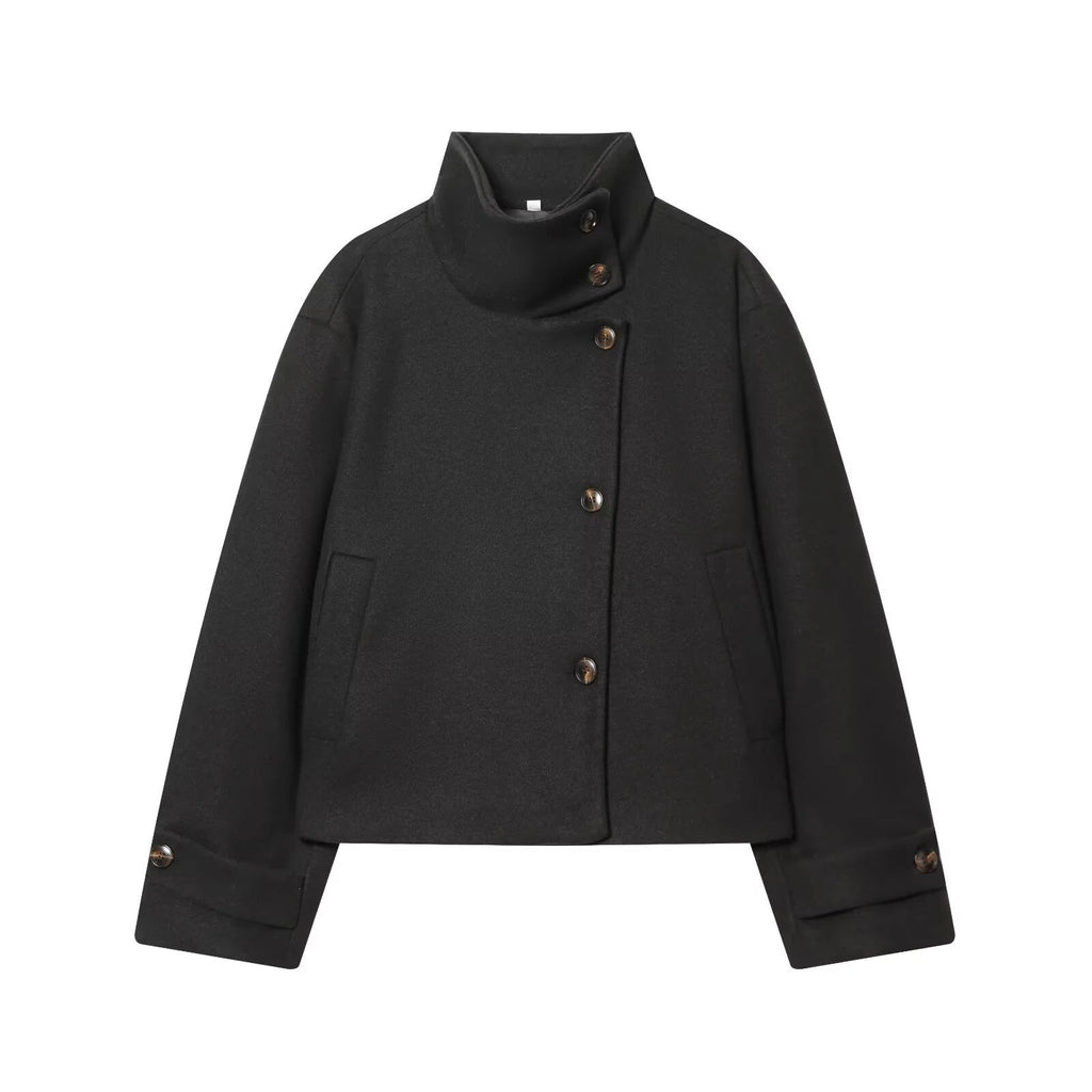 Ffion | Women's Cropped Jacket with Fold-Over Collar