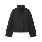 Ffion | Women's Cropped Jacket with Fold-Over Collar