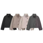 Ffion | Women's Cropped Jacket with Fold-Over Collar