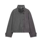 Ffion | Women's Cropped Jacket with Fold-Over Collar