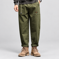 Men's Cargo Trousers with Utility Pocket Panels in Army Green — view 1
