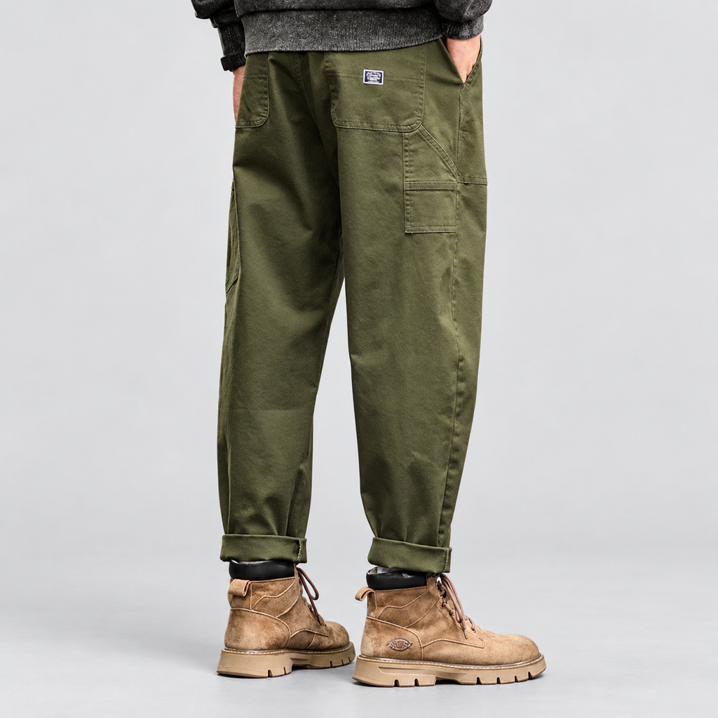 Men's Cargo Trousers with Utility Pocket Panels — view 5