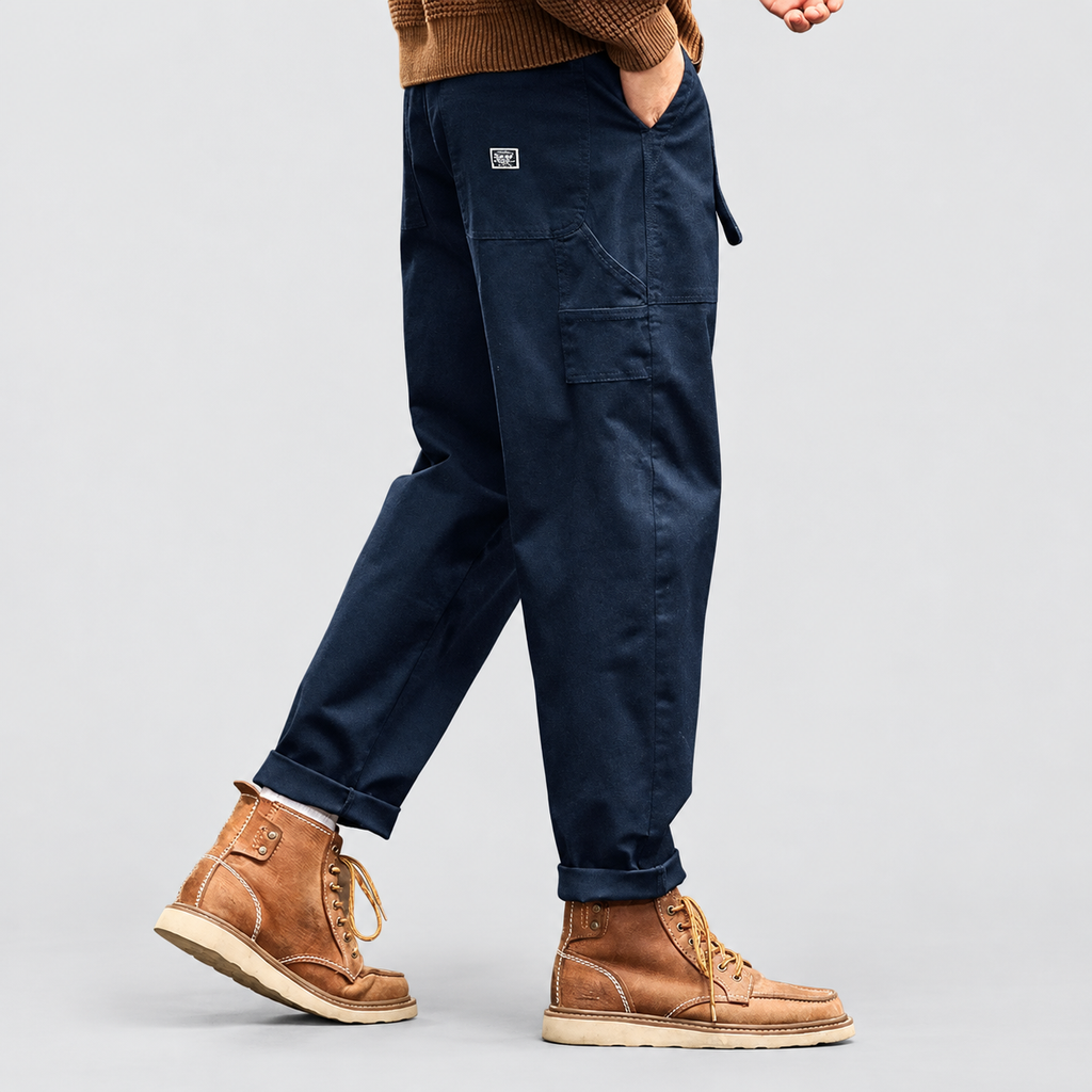 Men's Cargo Trousers with Utility Pocket Panels — view 6