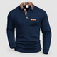 Fintan | Men's Long-Sleeve Polo Shirt with Check-Trim Collar