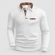 Fintan | Men's Long-Sleeve Polo Shirt with Check-Trim Collar