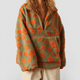 Fiona | Women's Oversized Floral Teddy Fleece Jacket with Half Zip