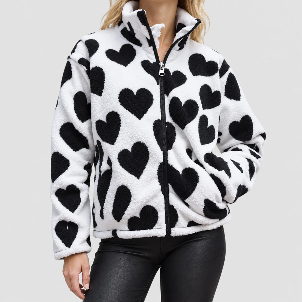 Women's Reversible Borg Zip-Up Fleece Jacket — view 1