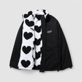 Women's Reversible Borg Zip-Up Fleece Jacket in Black White — view 15