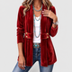 Fleur | Women's Vintage Lapel Button-Accent Open-Front Jacket