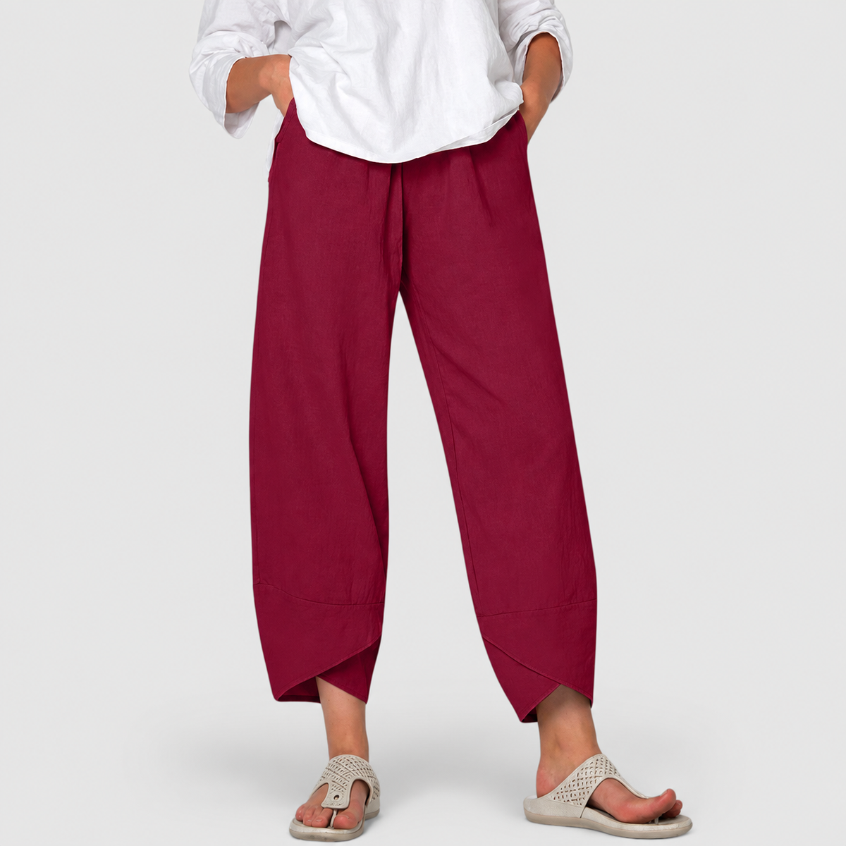 Women's Relaxed Wide-Leg Trousers with Pockets — view 2