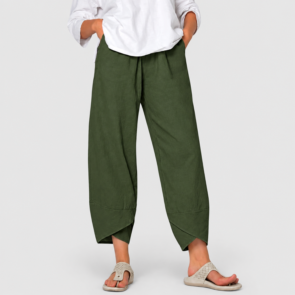 Women's Relaxed Wide-Leg Trousers with Pockets — view 6