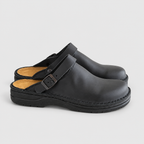 Women's Buckle-Strap Clogs in Black — view 3