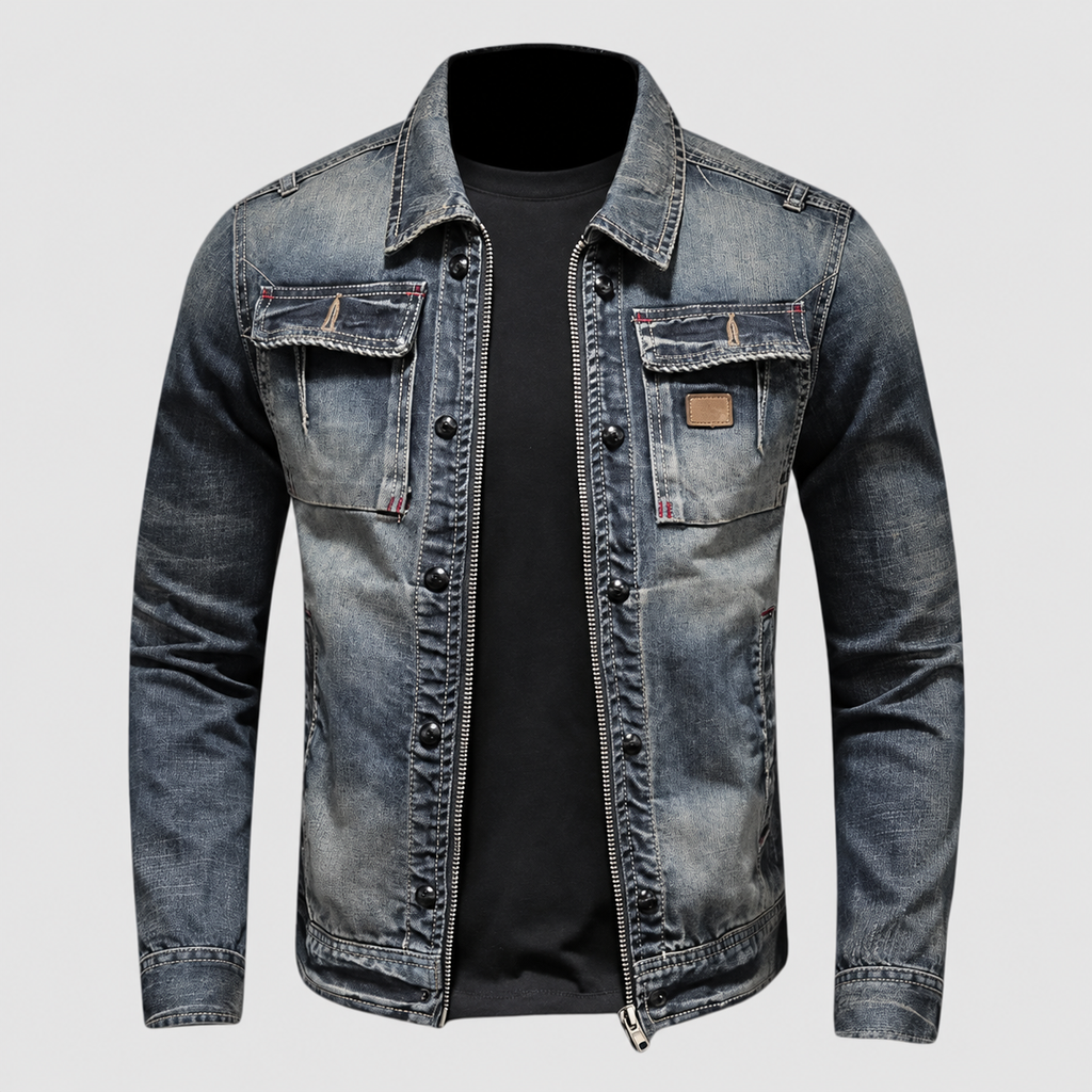 Men's Denim Jacket in Blue — view 1