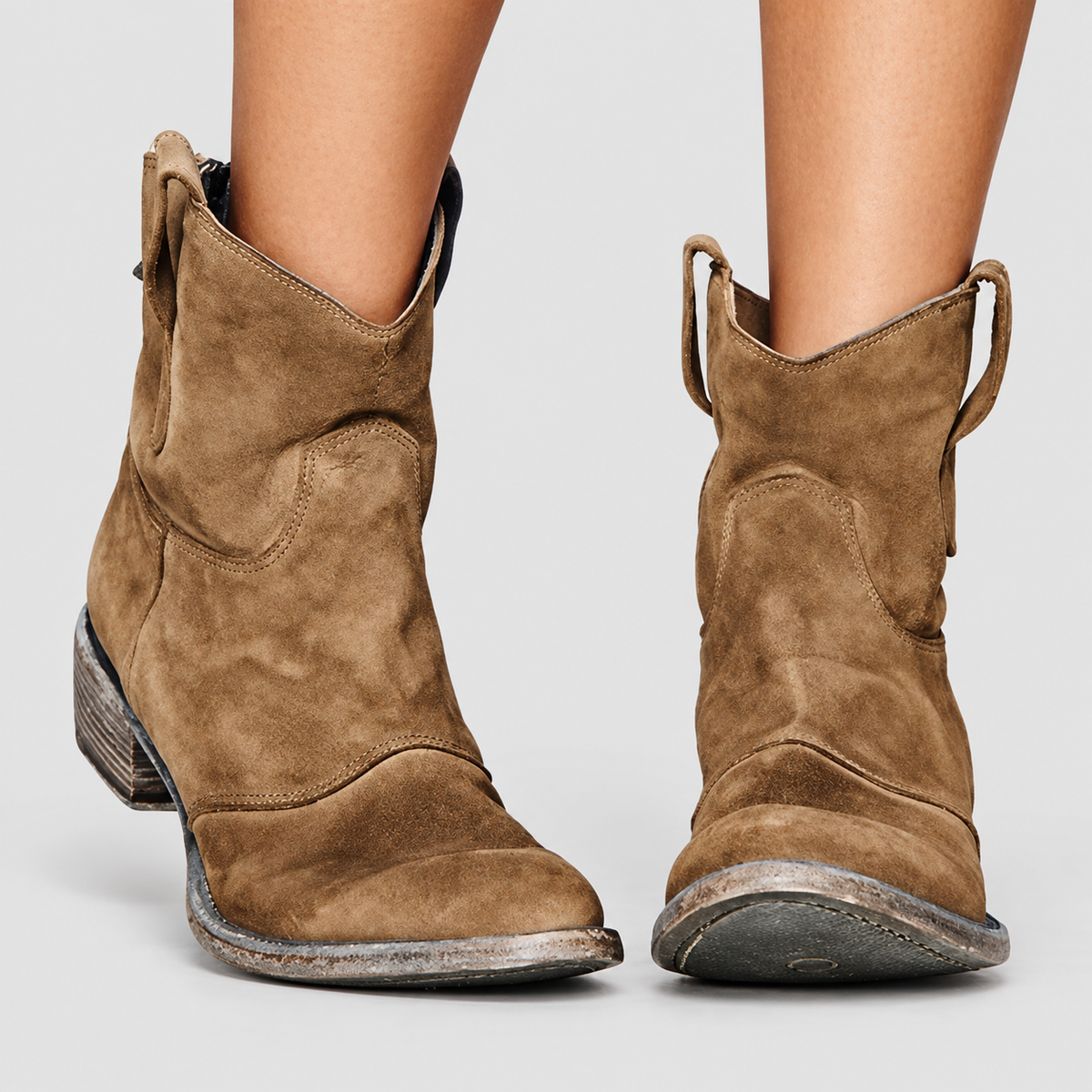 Women's Suede-Look Ankle Boots in Brown — view 2