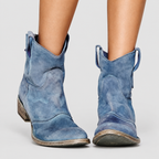 Women's Suede-Look Ankle Boots in Light Blue — view 4