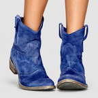 Women's Suede-Look Ankle Boots in Dark Blue — view 5