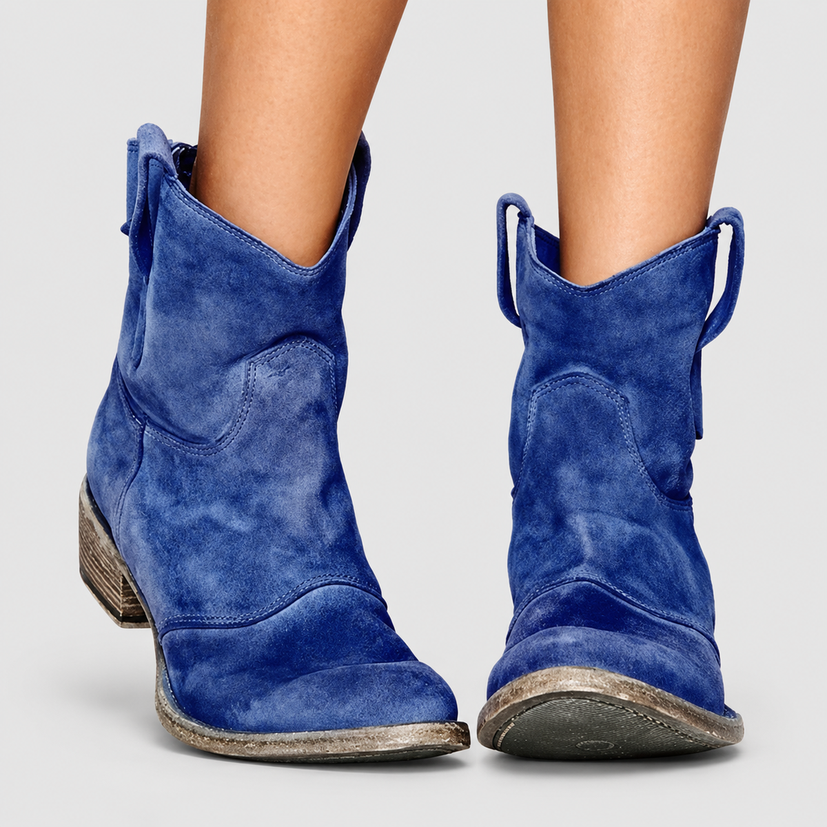 Women's Suede-Look Ankle Boots in Dark Blue — view 5