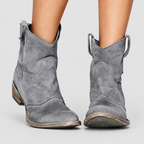 Women's Suede-Look Ankle Boots in Grey — view 6