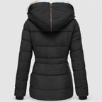 Women's Faux Fur Hooded Puffer Jacket with Detachable Trim — view 8