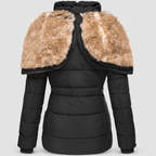 Women's Faux Fur Hooded Puffer Jacket with Detachable Trim — view 9