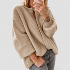 Women's Oversized Fluffy Knit Button-Front Cardigan — view 2