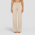Women's Wide-Leg Stretch Trousers in Cream — view 5
