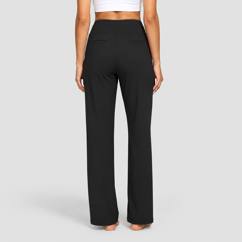 Women's Wide-Leg Stretch Trousers in Black — view 12