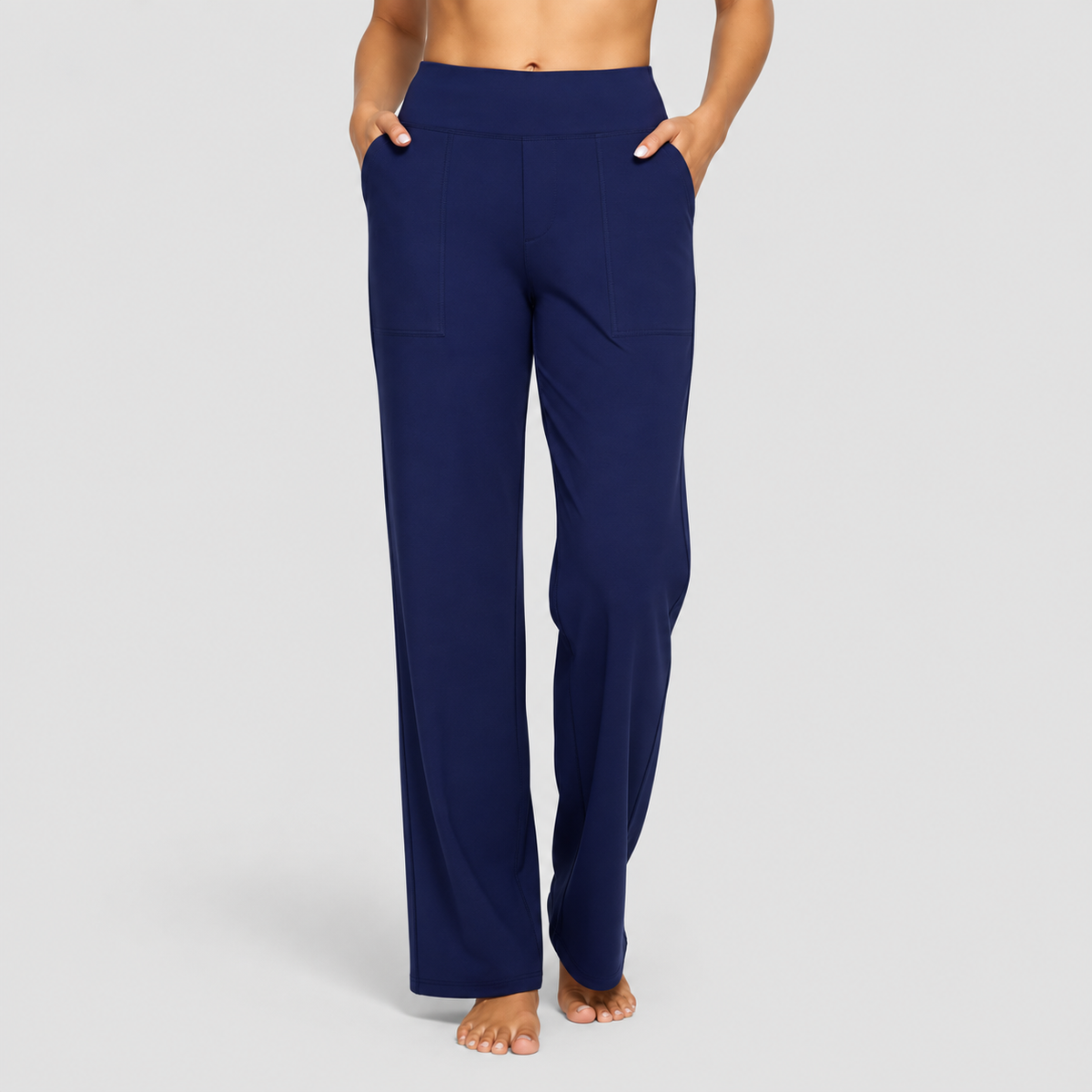 Women's Wide-Leg Stretch Trousers in Blue — view 16