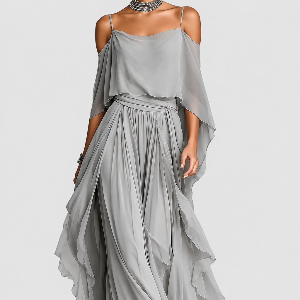 Women's Off-Shoulder Chiffon Two-Piece Set — view 2