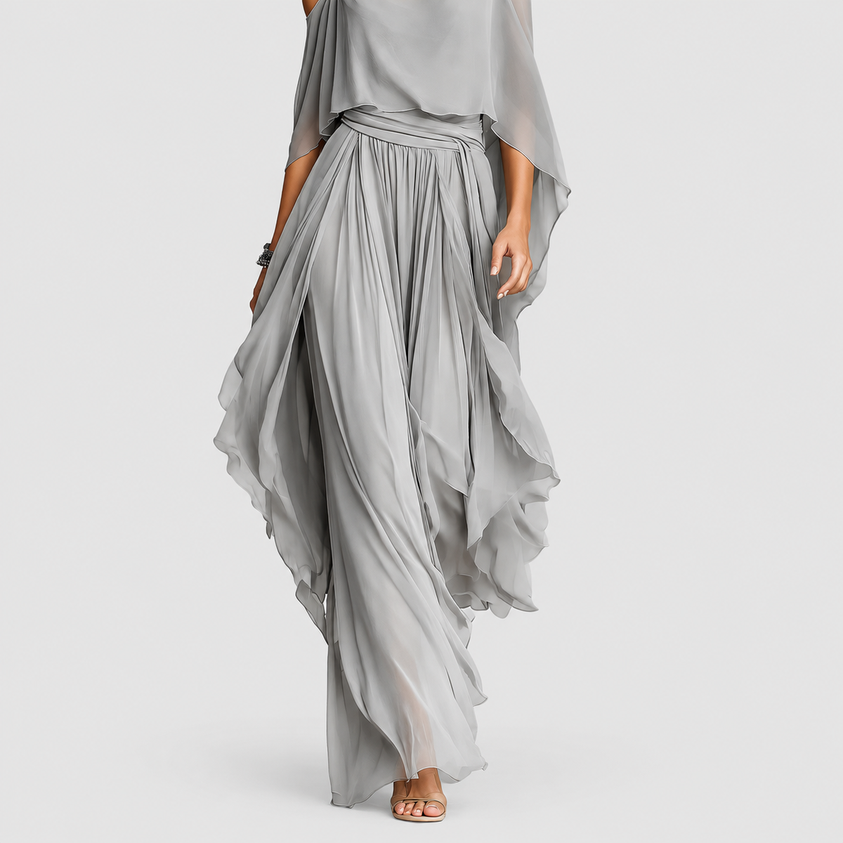 Women's Off-Shoulder Chiffon Two-Piece Set — view 3