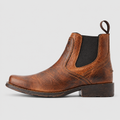 Men's Distressed Chelsea Ankle Boots in Brown — view 1