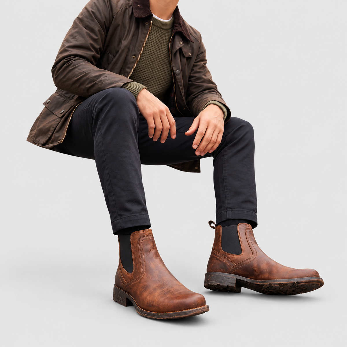Men's Distressed Chelsea Ankle Boots — view 2
