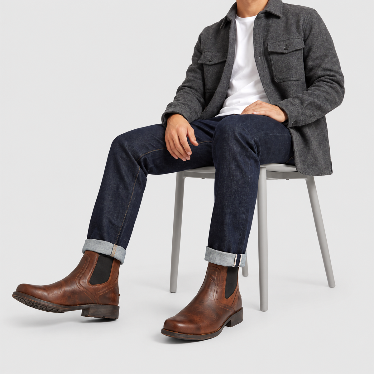 Men's Distressed Chelsea Ankle Boots — view 5
