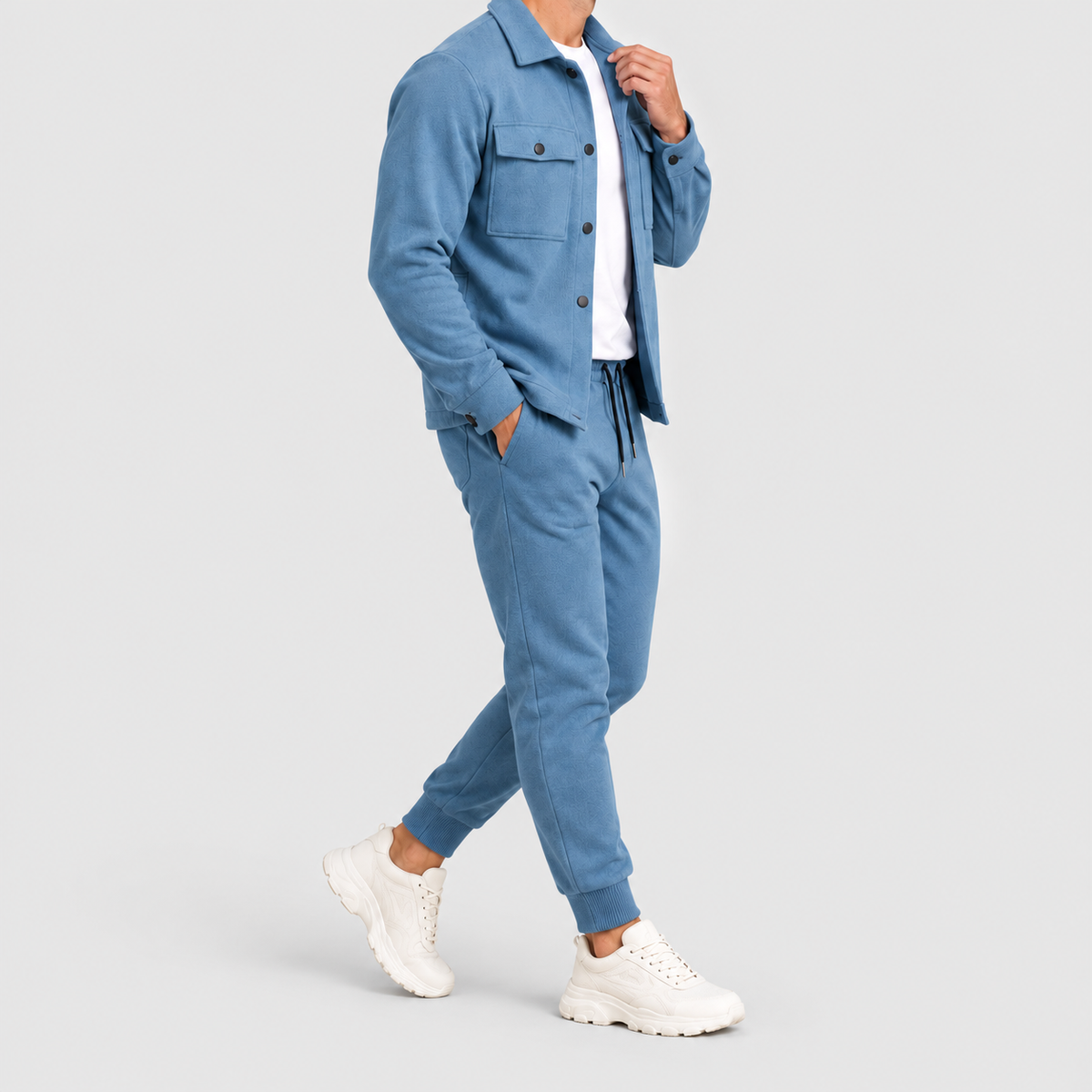 Men's Two-Piece Shacket and Jogger Set — view 2