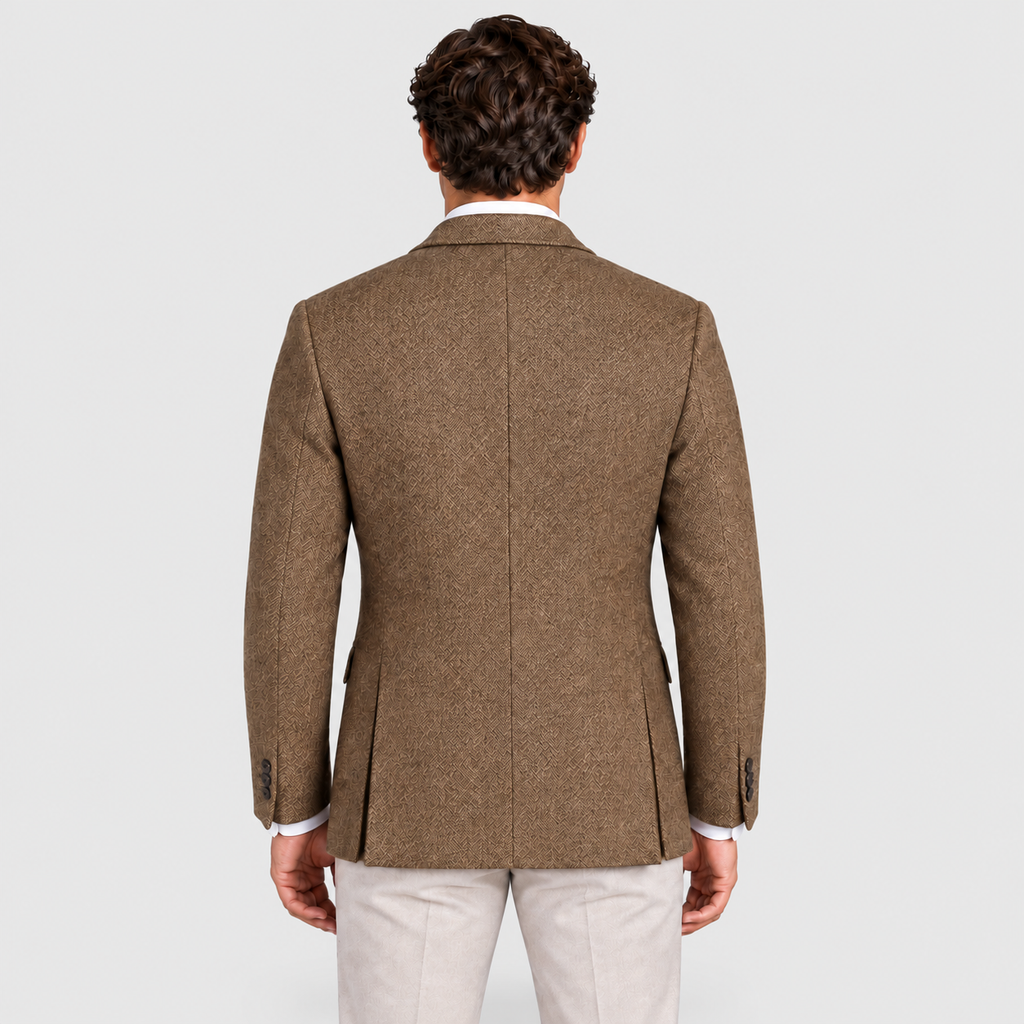 Men's Herringbone Blazer with Notch Lapels — view 2