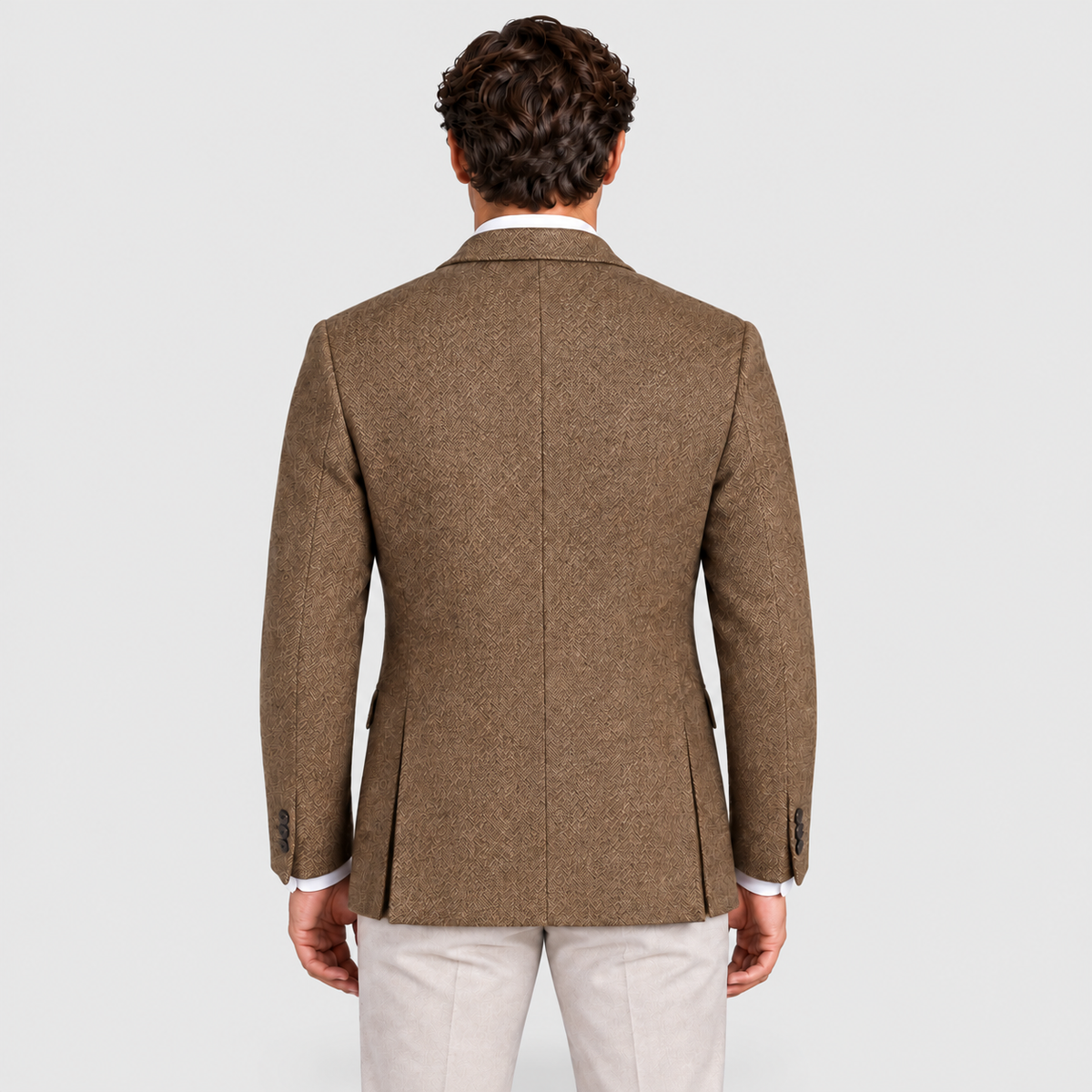 Men's Herringbone Blazer with Notch Lapels — view 2