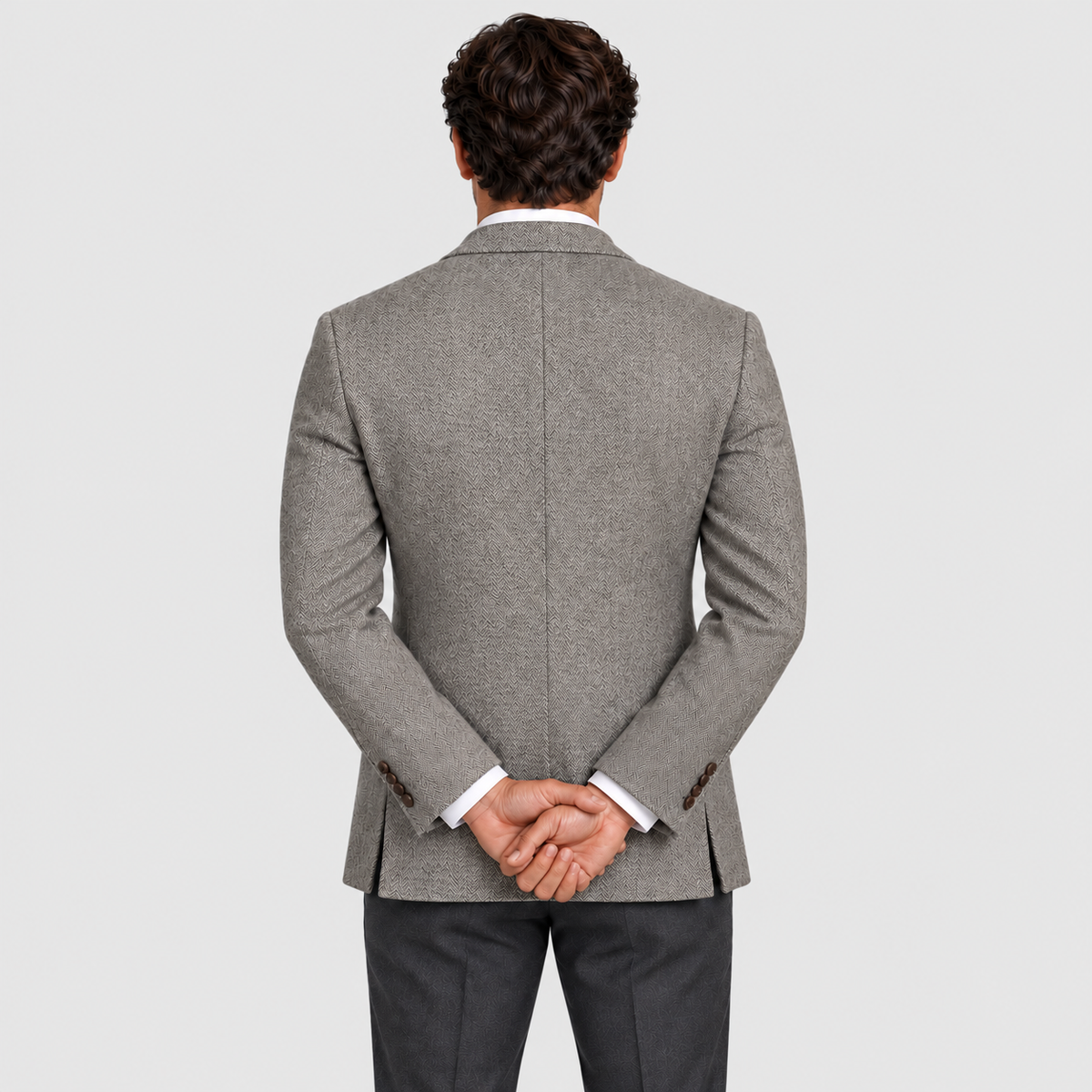 Men's Herringbone Blazer with Notch Lapels — view 5