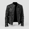 Men's Moto Jacket with Zip Detailing in Black — view 1