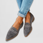 Gwenllian | Women's Pointed-Toe Loafers with a Classic Vamp Strap