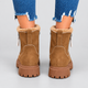 Gwyneth | Women's Plush-Trim Faux Suede Ankle Boots with Chunky Sole
