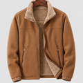 Men's Sherpa-Lined Stand-Collar Full-Zip Fleece Jacket in Caramel — view 1