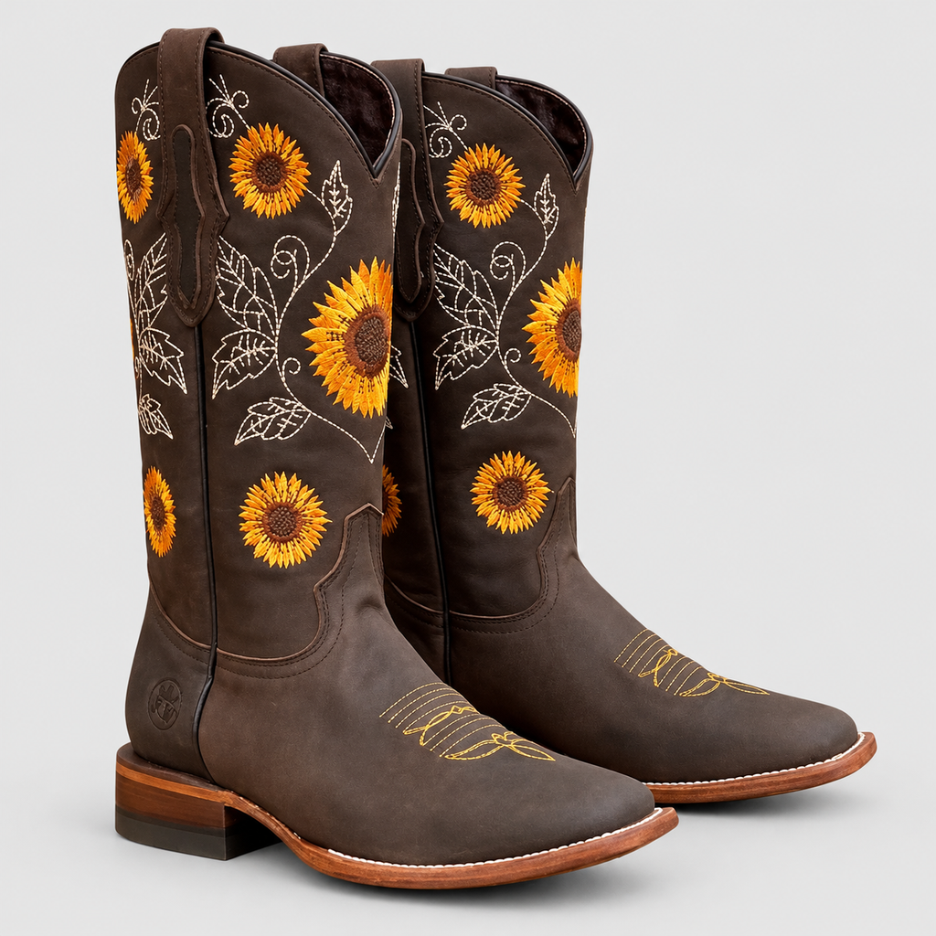 Women's Sunflower-Embroidered Western Boots — view 2