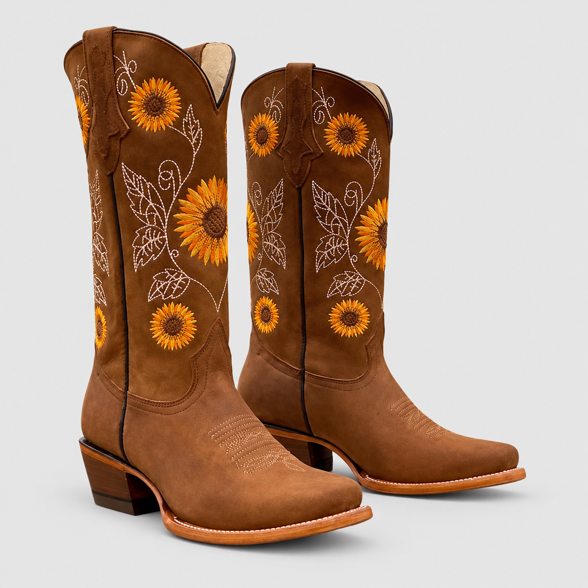 Women's Sunflower-Embroidered Western Boots — view 3