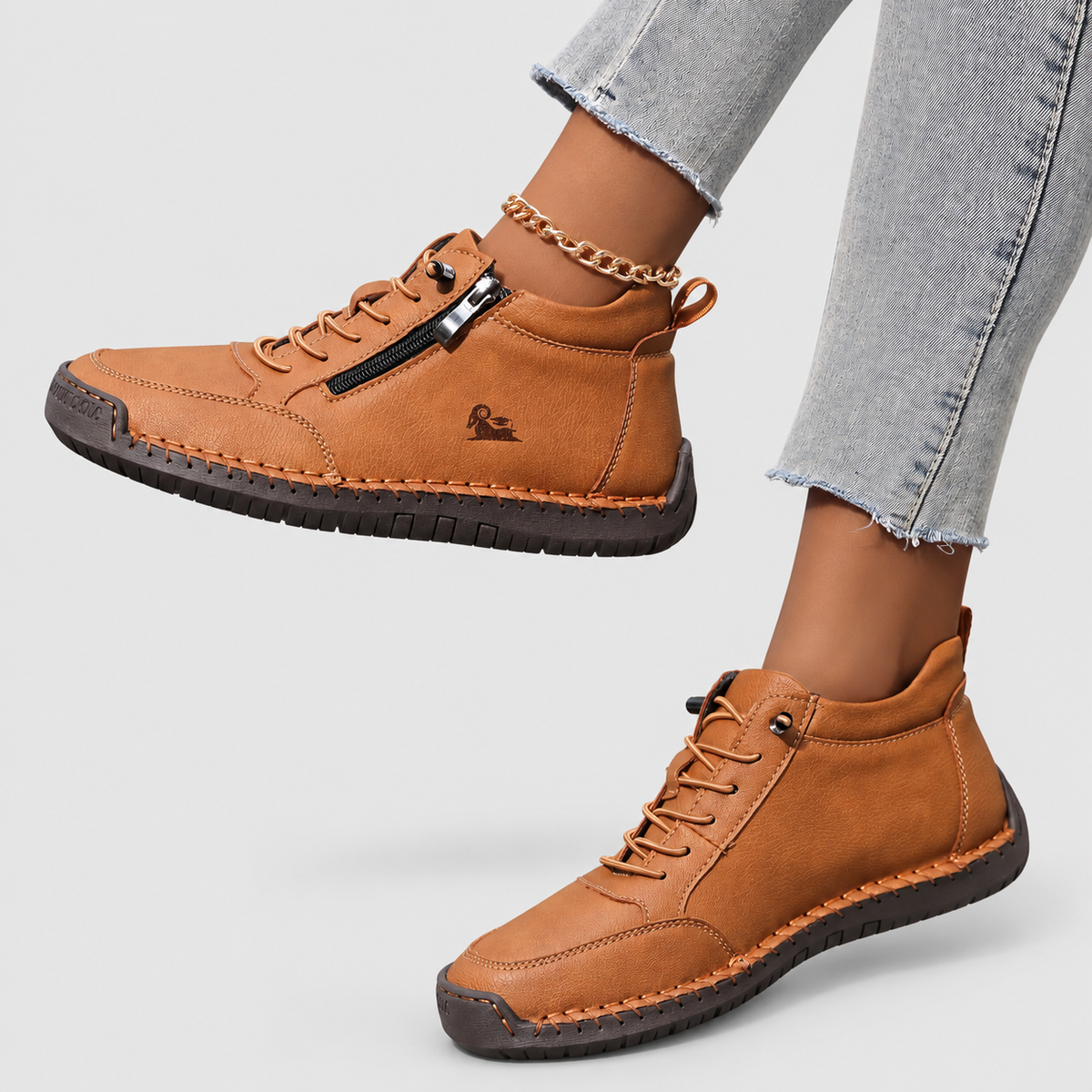 Women's Lace-Up Shoes with Side Zip — view 5