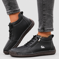 Women's Lace-Up Shoes with Side Zip in Black — view 7