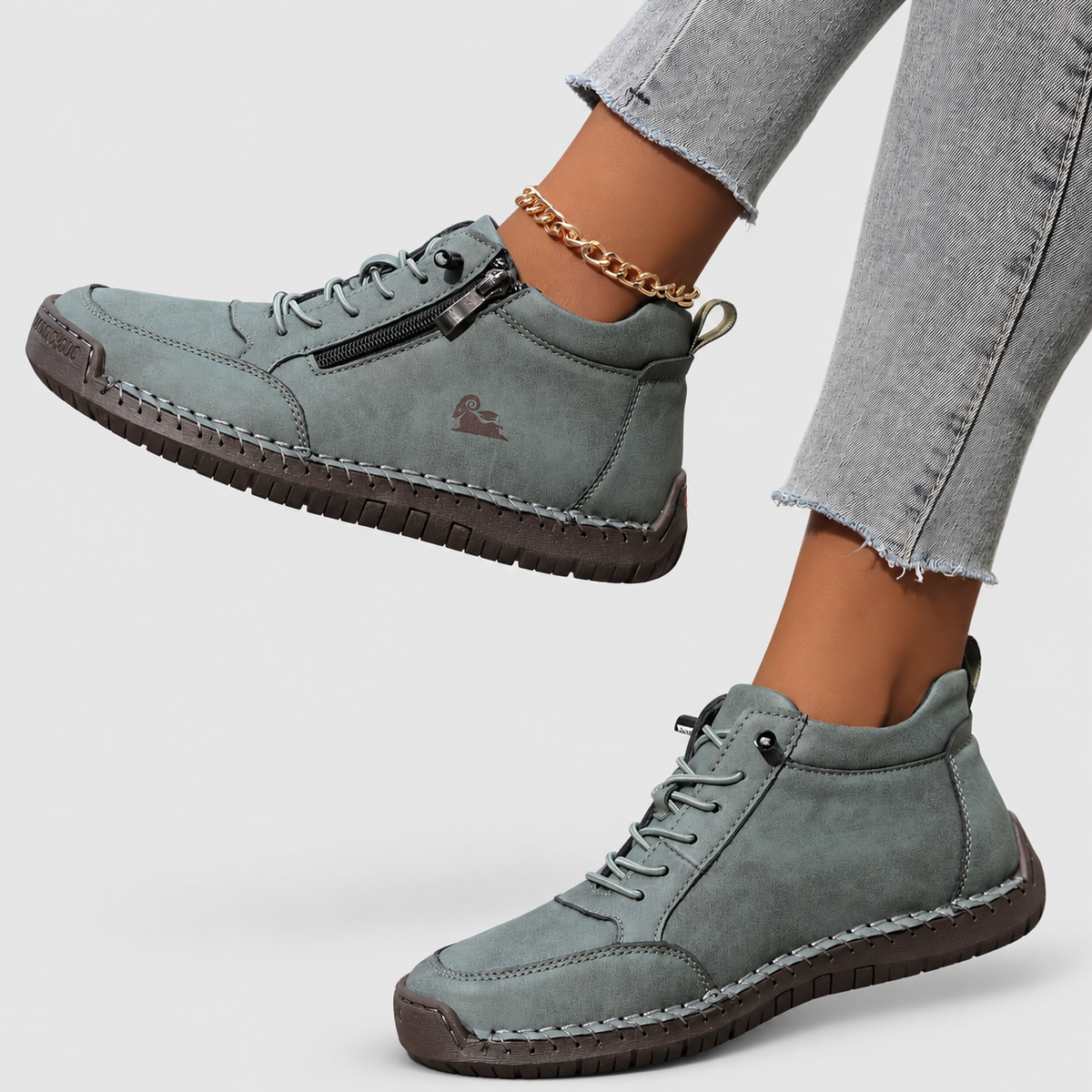 Women's Lace-Up Shoes with Side Zip — view 8