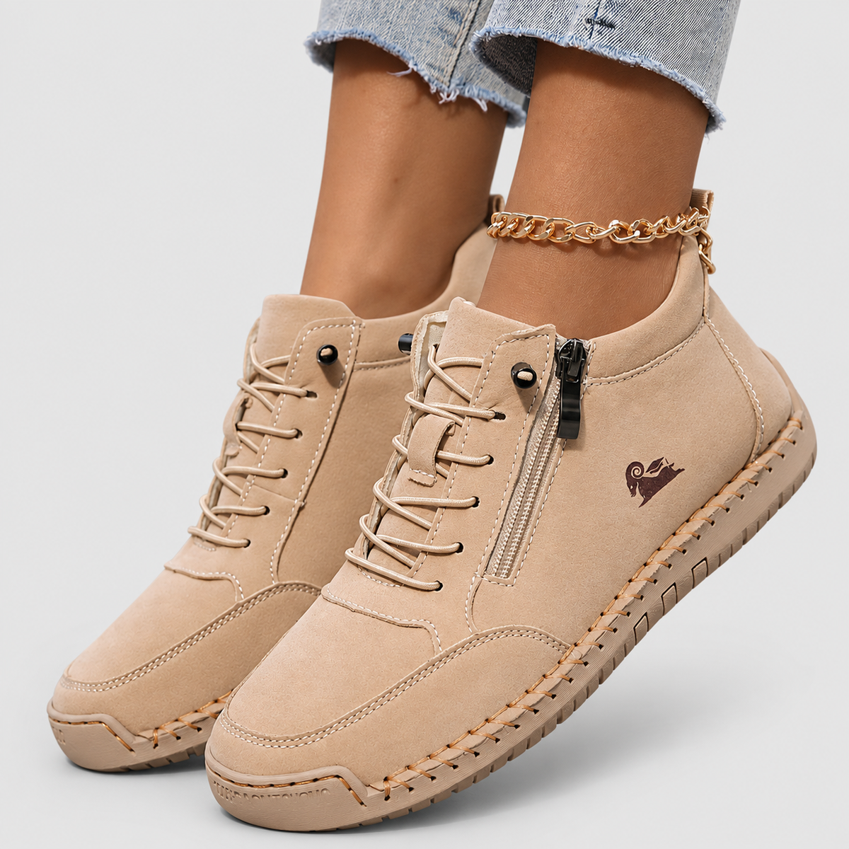 Women's Lace-Up Shoes with Side Zip — view 13